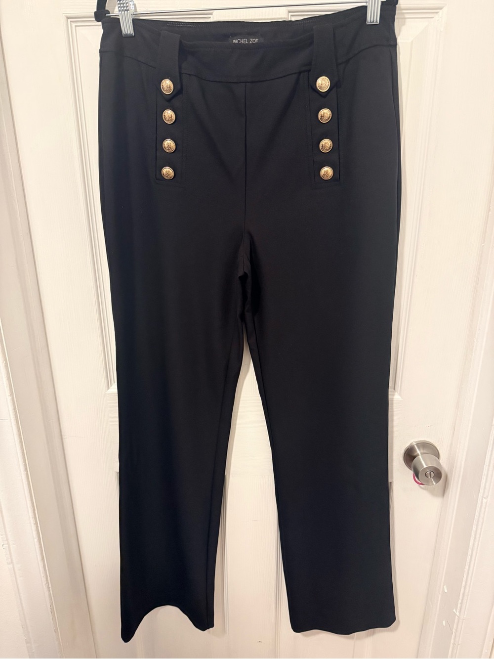 Rachel Zoe Black Dress Pants with Gold Accent Buttons